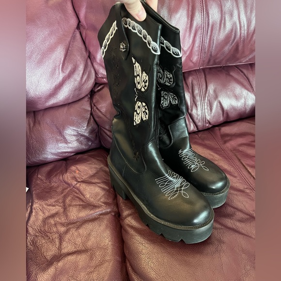 Goth Cowgirl Boots - NWOT - Picture 1 of 3
